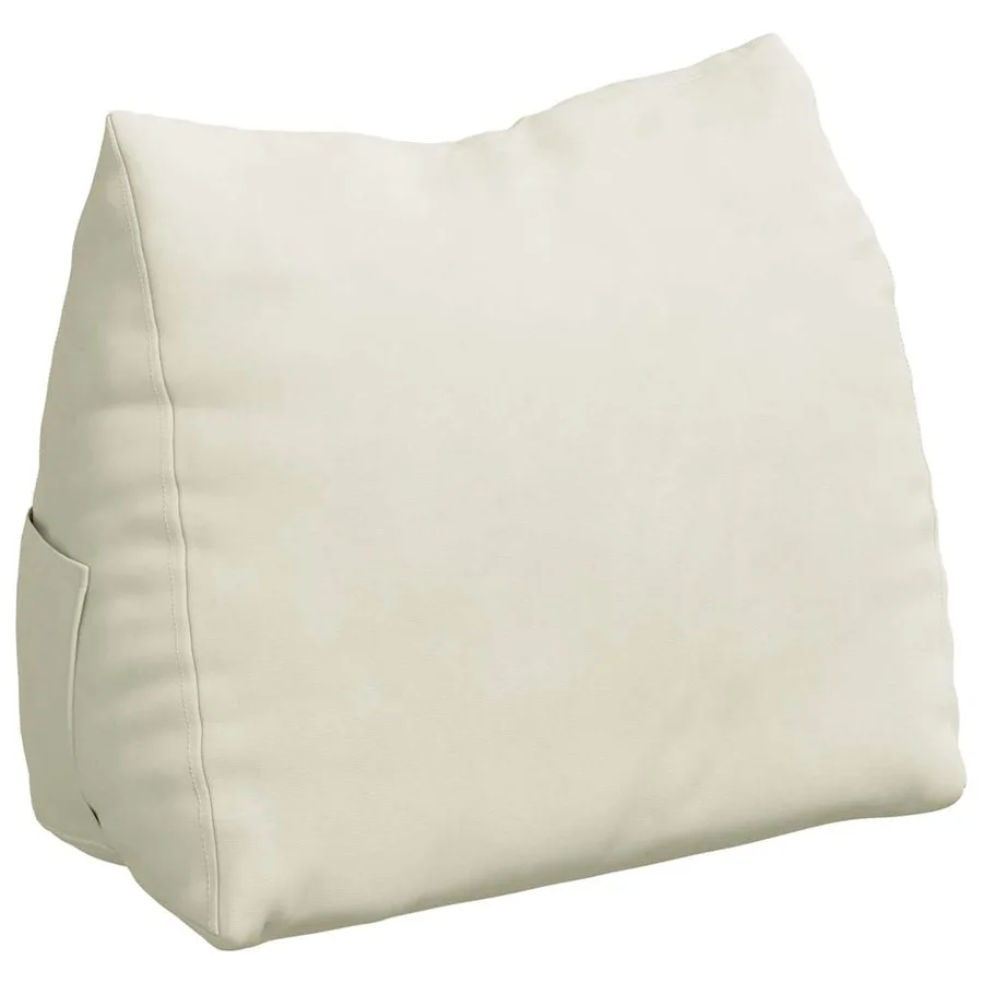 Coussin de Dos Crème 45 x 20 x 35 cm Tissu en velours côtelé - 2