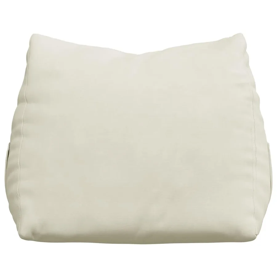 Coussin de Dos Crème 45 x 20 x 35 cm Tissu en velours côtelé - 6