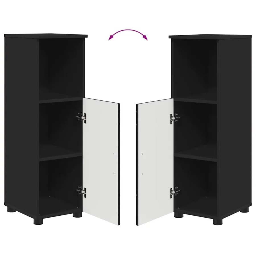 Ensemble de mobilier de salle de bain Montage mural 5 pcs Noir - 15