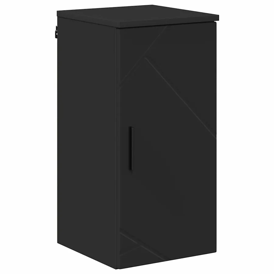 Ensemble de mobilier de salle de bain Montage mural 5 pcs Noir - 9