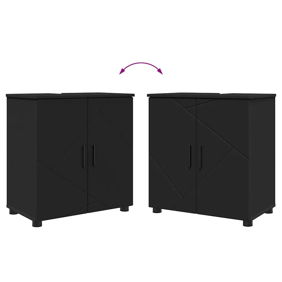 Ensemble de mobilier de salle de bain Montage mural 3 pcs Noir - 12