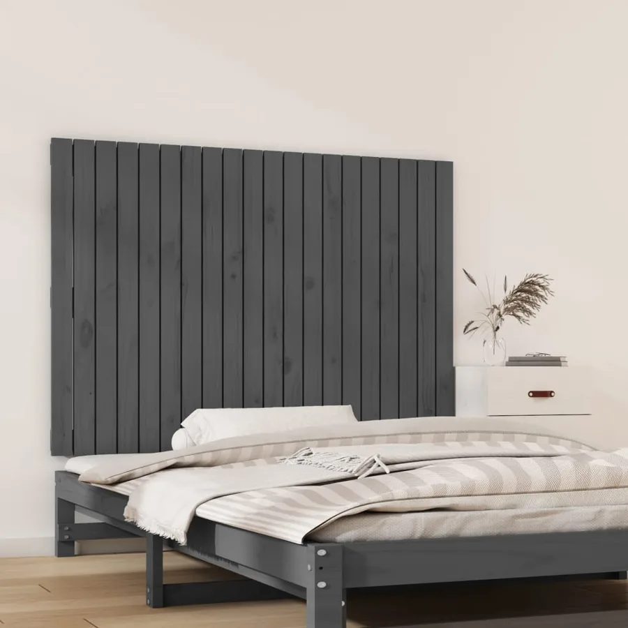 Tête de lit murale Gris 127,5x3x90 cm Bois massif de pin - 3