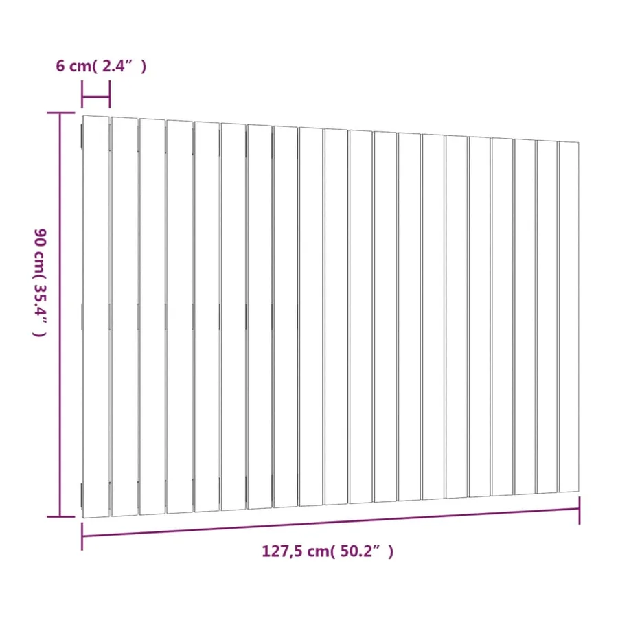 Tête de lit murale Gris 127,5x3x90 cm Bois massif de pin - 8