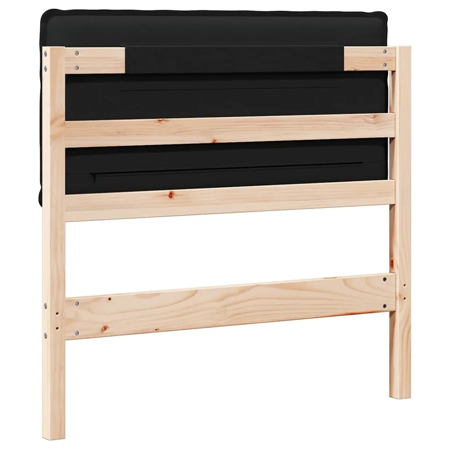 Tête de lit capitonnée Naturel et Noir 80 cm Pin massif - 6