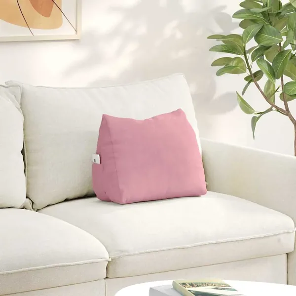 Coussin de Dos Rose 45 x 20 x 35 cm Tissu en velours côtelé