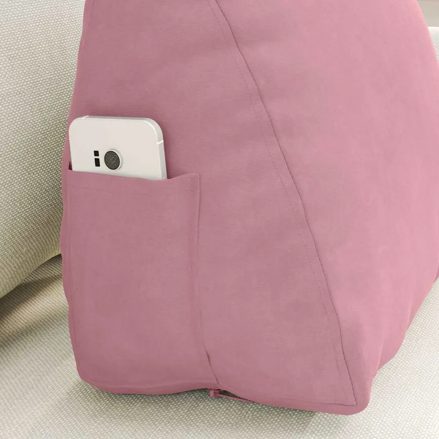 Coussin de Dos Rose 45 x 20 x 35 cm Tissu en velours côtelé - 5