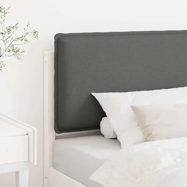 Tête de lit capitonnée Blanc et gris clair 90 cm Pin massif