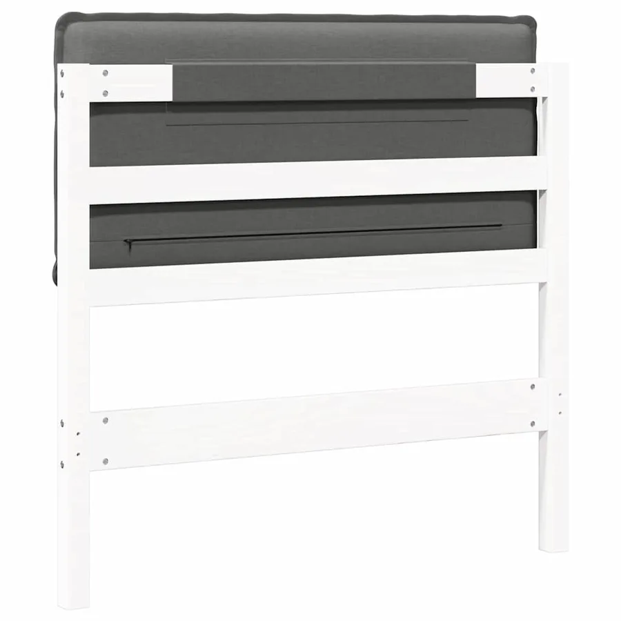 Tête de lit capitonnée Blanc et gris clair 90 cm Pin massif - 6