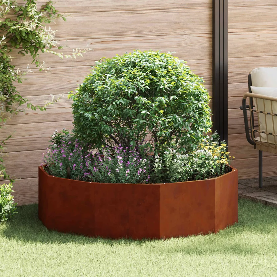 Jardinière Rouillé 120 x 120 x 35 cm Acier patiné