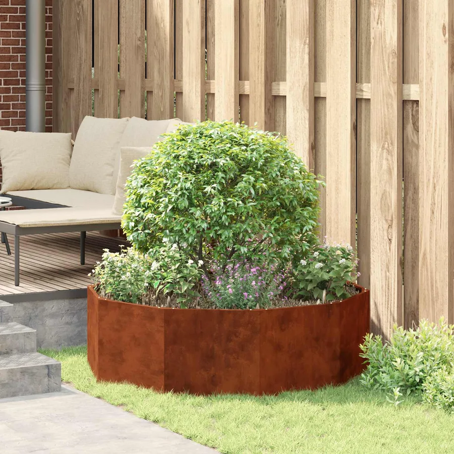 Jardinière Rouillé 120 x 120 x 35 cm Acier patiné - 4