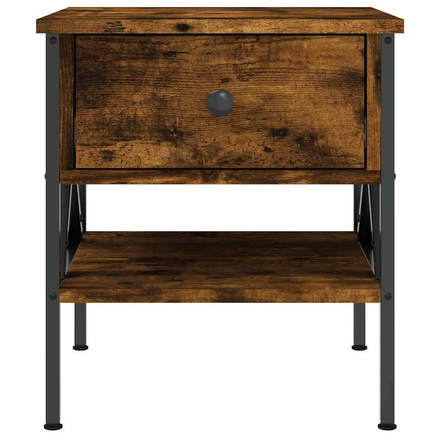 Tables de chevet 2 pcs chêne fumé 40x42x45 cm bois d’ingénierie - 6