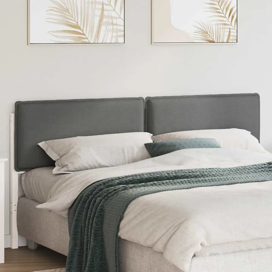 Tête de lit capitonnée Blanc et gris clair 180 cm Pin massif