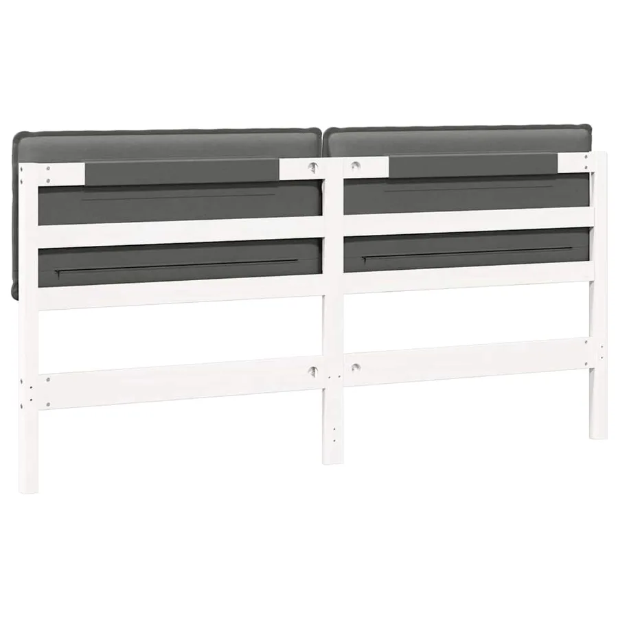 Tête de lit capitonnée Blanc et gris clair 180 cm Pin massif - 6