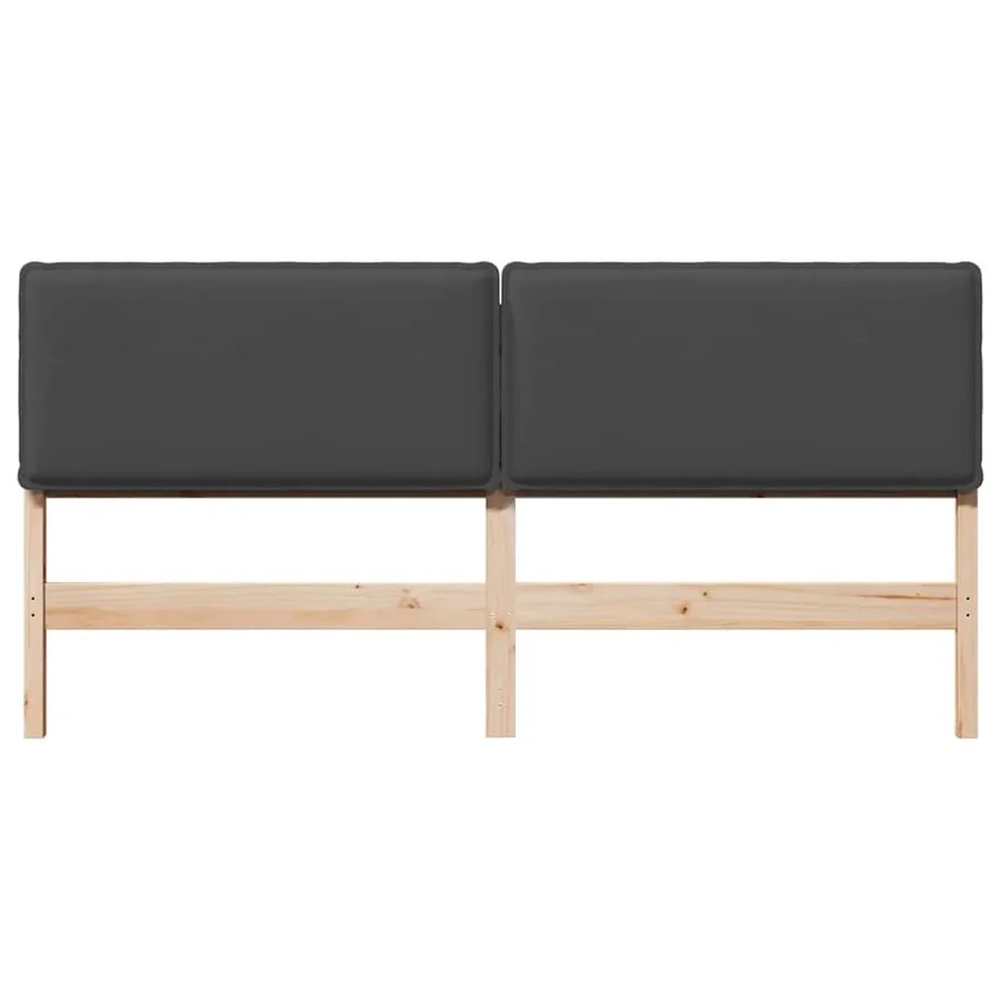 Tête de lit capitonnée Gris Naturel et Foncé 200 cm Pin massif - 4