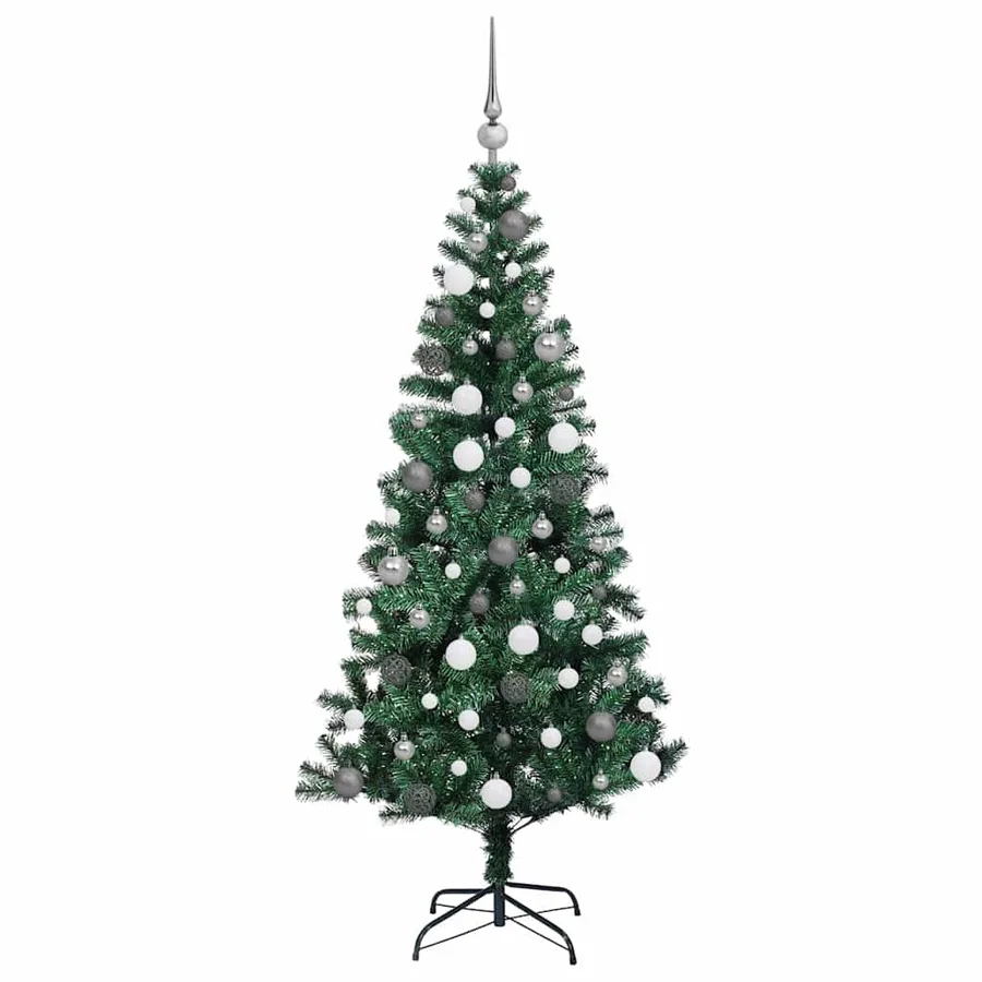 Sapin de Noël artificiel pré-éclairé Vert 180 cm PVC et métal - 5