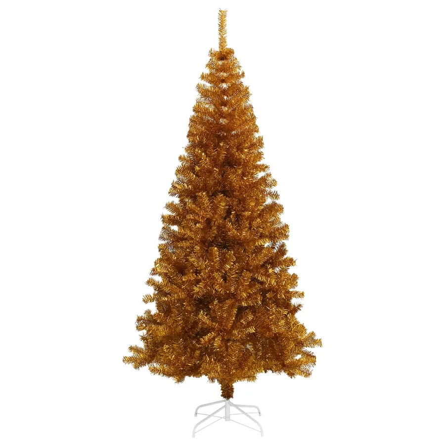 Sapin de Noël avec 300 LED avec support Doré 180 cm PET - 6