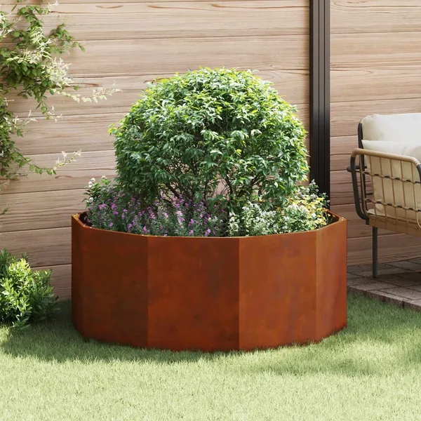 Jardinière Rouillé 120 x 120 x 50 cm Acier patiné