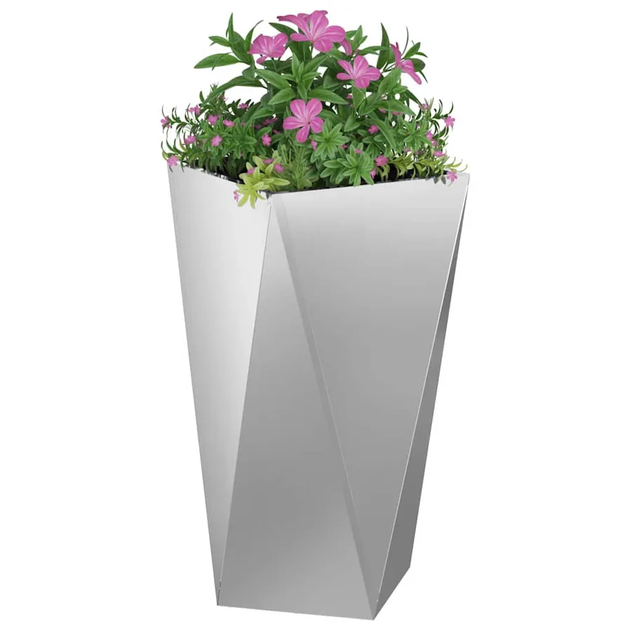 Jardinière 2 pc Argent 40 x 40 x 75 cm Acier galvanisé - 3