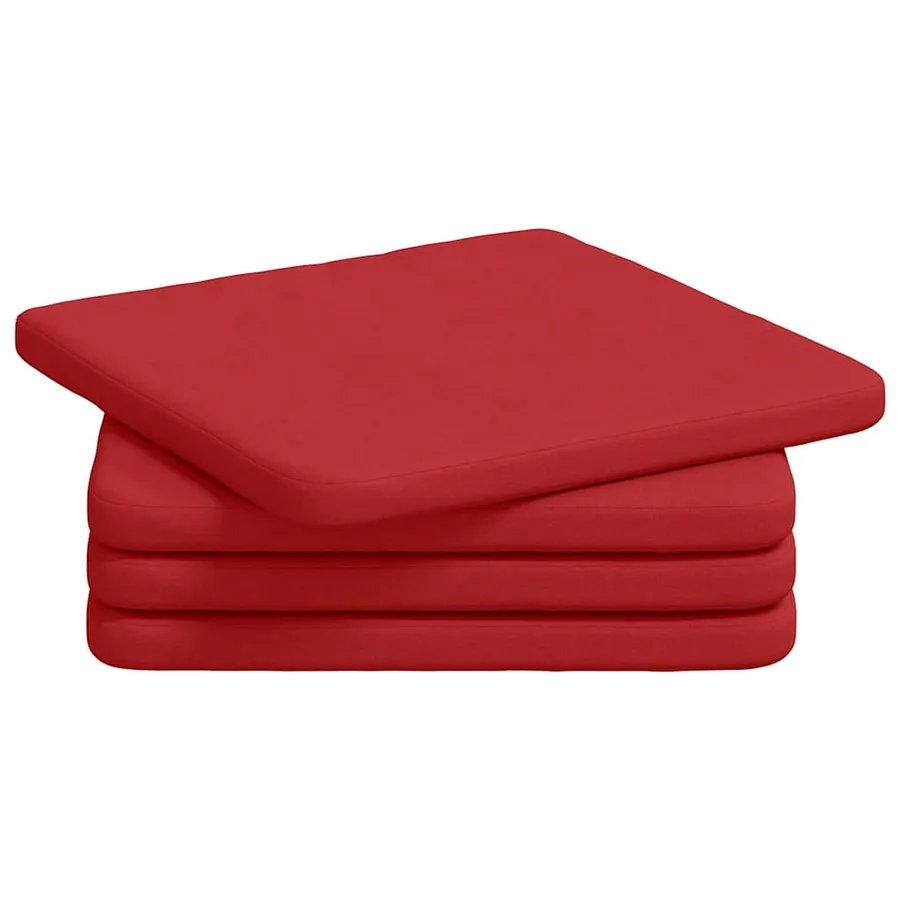 Coussins de siège 4 pcs Rouge 40 x 40 x 3 cm tissu - 2
