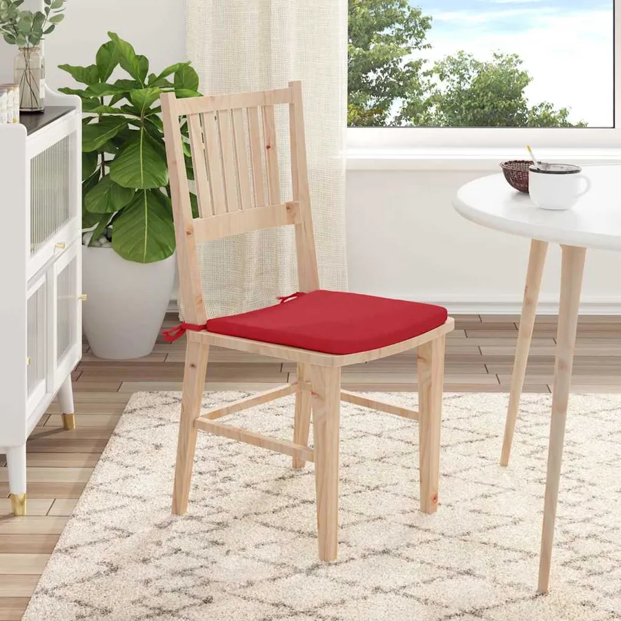 Coussins de siège 4 pcs Rouge 40 x 40 x 3 cm tissu - 4