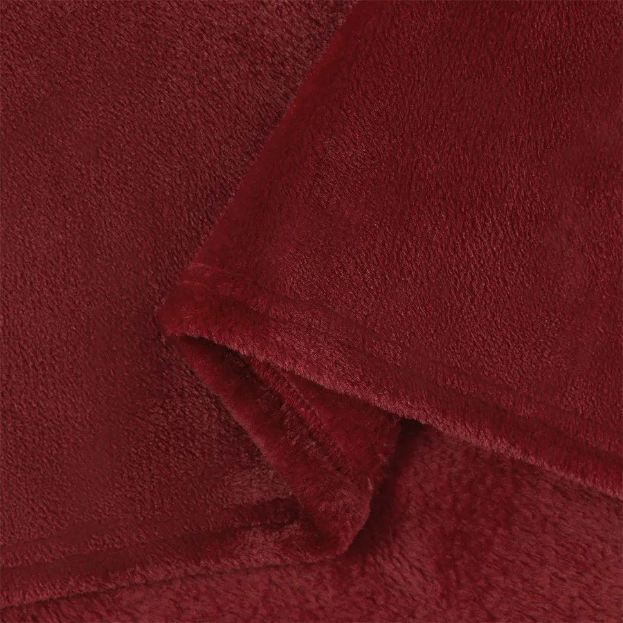 Jeté Rouge Bordeaux 220 x 240 cm Toison - 6