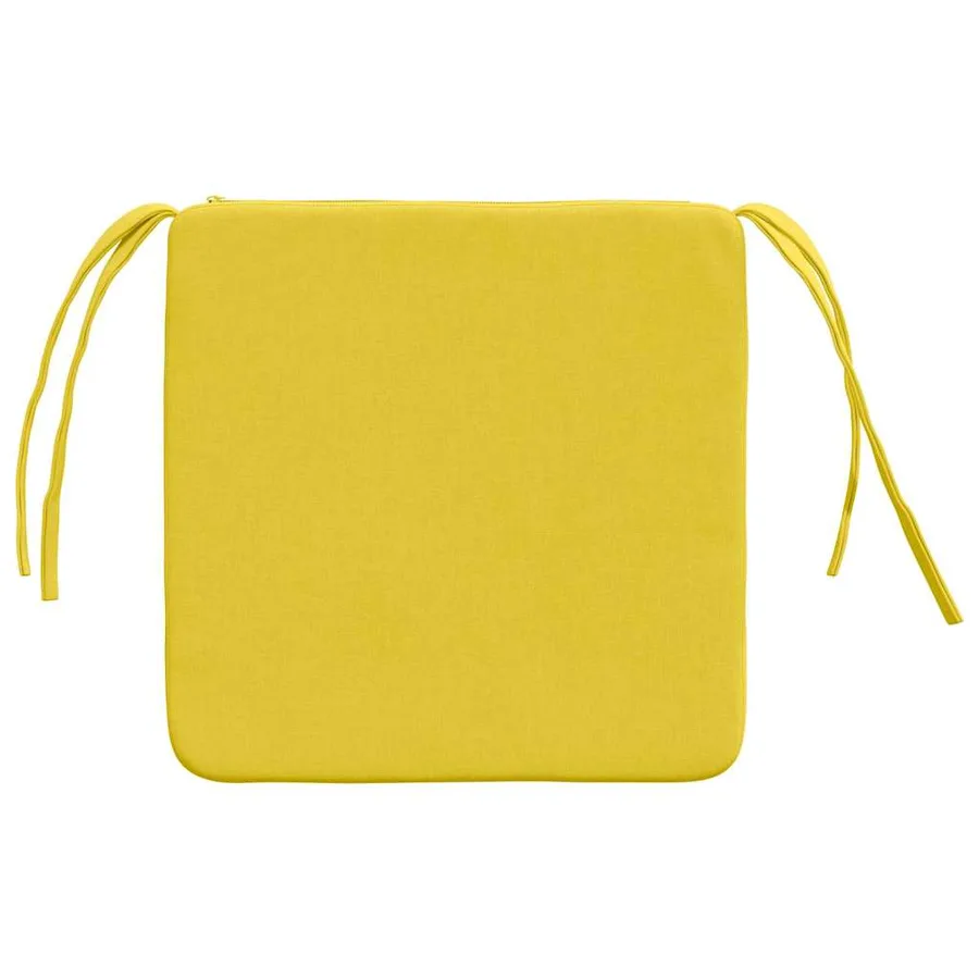 Coussins de siège 4 pcs Jaune clair 40 x 40 x 3 cm tissu - 7