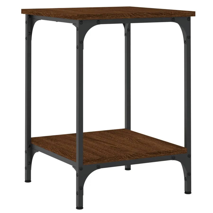 Table basse chêne marron 40x40x55 cm bois d'ingénierie - 2