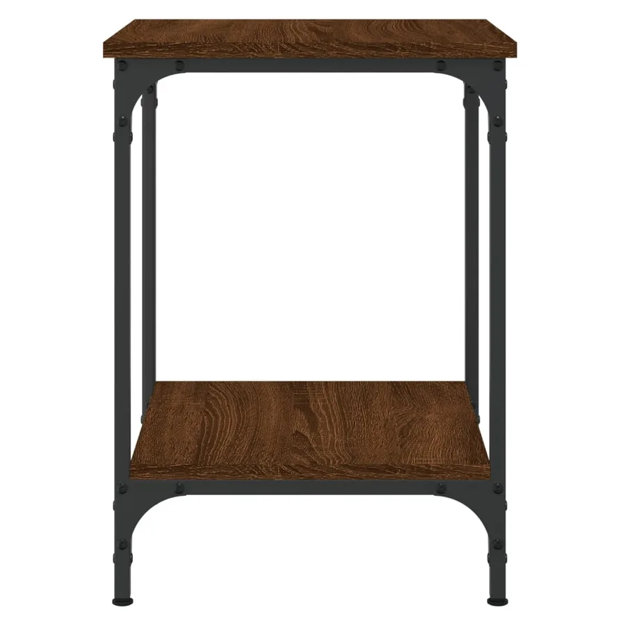 Table basse chêne marron 40x40x55 cm bois d'ingénierie - 4