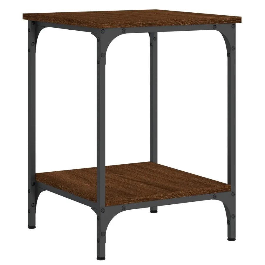 Table basse chêne marron 40x40x55 cm bois d'ingénierie - 5