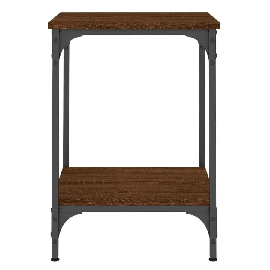 Table basse chêne marron 40x40x55 cm bois d'ingénierie - 6
