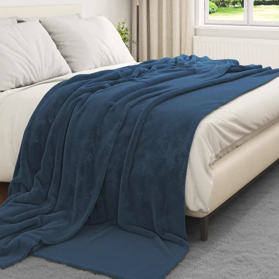 Couvertures à jeter 6 pcs Bleu marine 240 x 270 cm Toison - 3