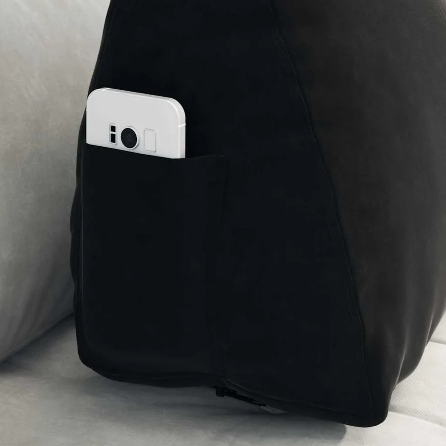 Coussin de Dos Noir 60 x 20 x 50 cm Tissu en velours côtelé - 5