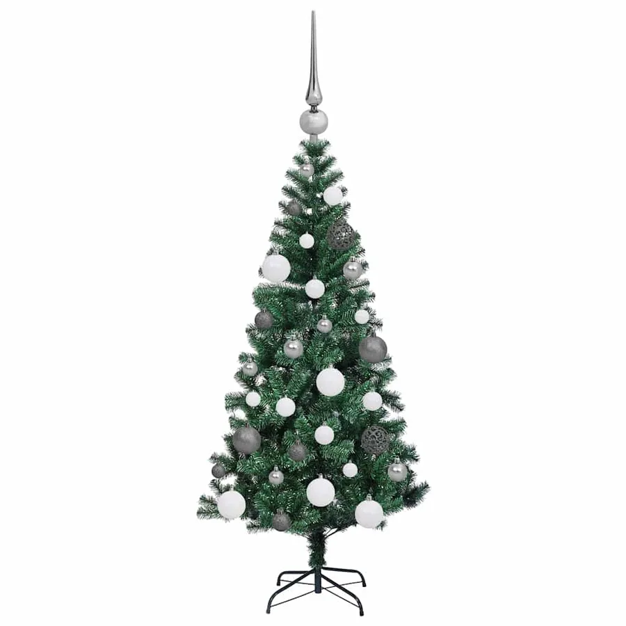 Sapin de Noël artificiel pré-éclairé Vert 120 cm PVC et métal - 5