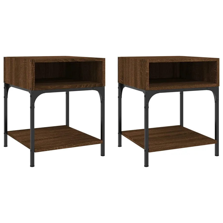 Tables de chevet 2 pcs chêne marron 40x41x50 cm bois ingénierie - 2