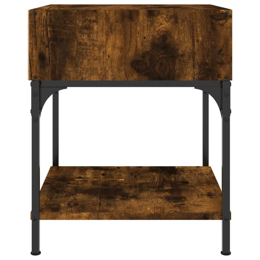 Table de chevet chêne fumé 40x41x50 cm bois d'ingénierie - 5