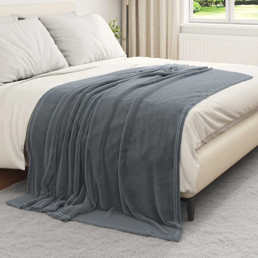 Couvertures à jeter 6 pcs Gris foncé 150 x 200 cm Toison - 3