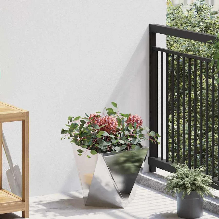 Jardinière 2 pc Argent 30 x 30 x 30 cm Acier inoxydable - 4