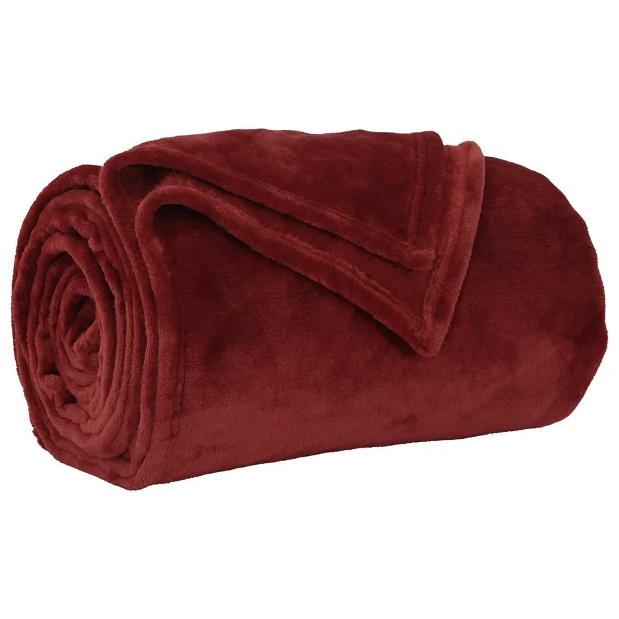 Jeté Rouge Bordeaux 130 x 150 cm Toison - 2