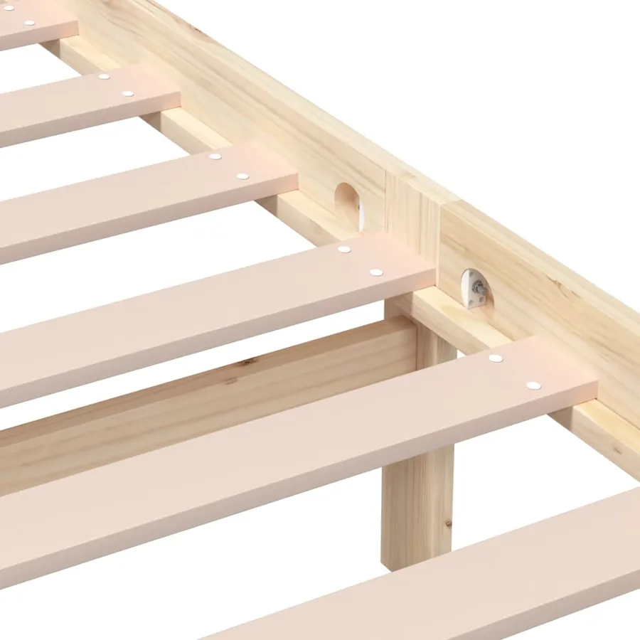 Cadre de lit sans matelas bois massif 120x200 cm - 7