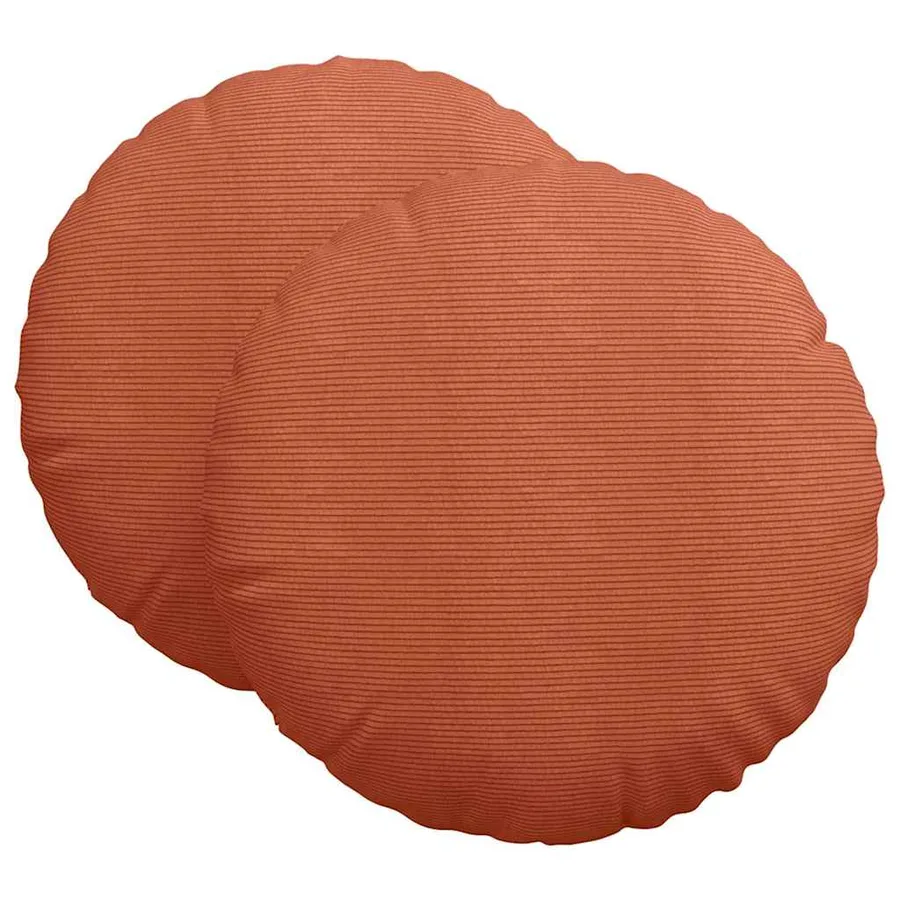 Coussins de siège 2 pcs Rouge orange Ø60 x 21 cm - 2