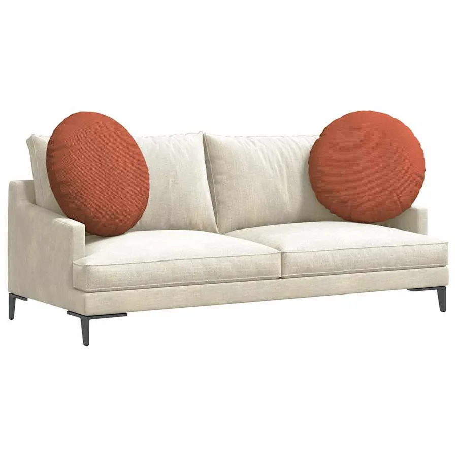 Coussins de siège 2 pcs Rouge orange Ø60 x 21 cm - 3