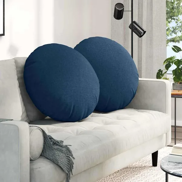 Coussins de siège 2 pcs Bleu Ø80 x 29 cm tissu