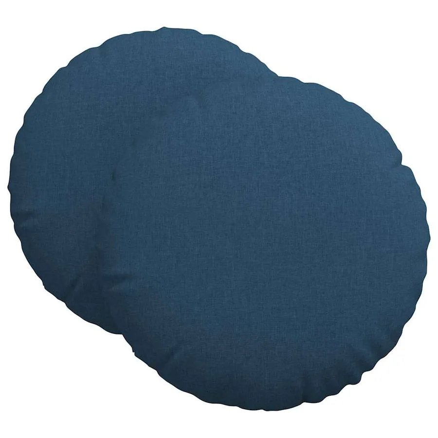 Coussins de siège 2 pcs Bleu Ø80 x 29 cm tissu - 2