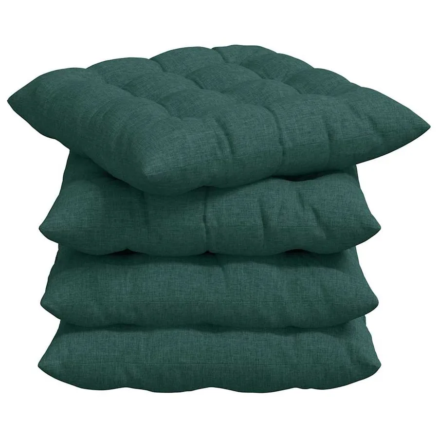 Coussins de siège 4 pcs Vert foncé 40 x 40 x 6 cm tissu - 2