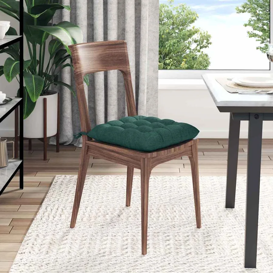 Coussins de siège 4 pcs Vert foncé 40 x 40 x 6 cm tissu - 4