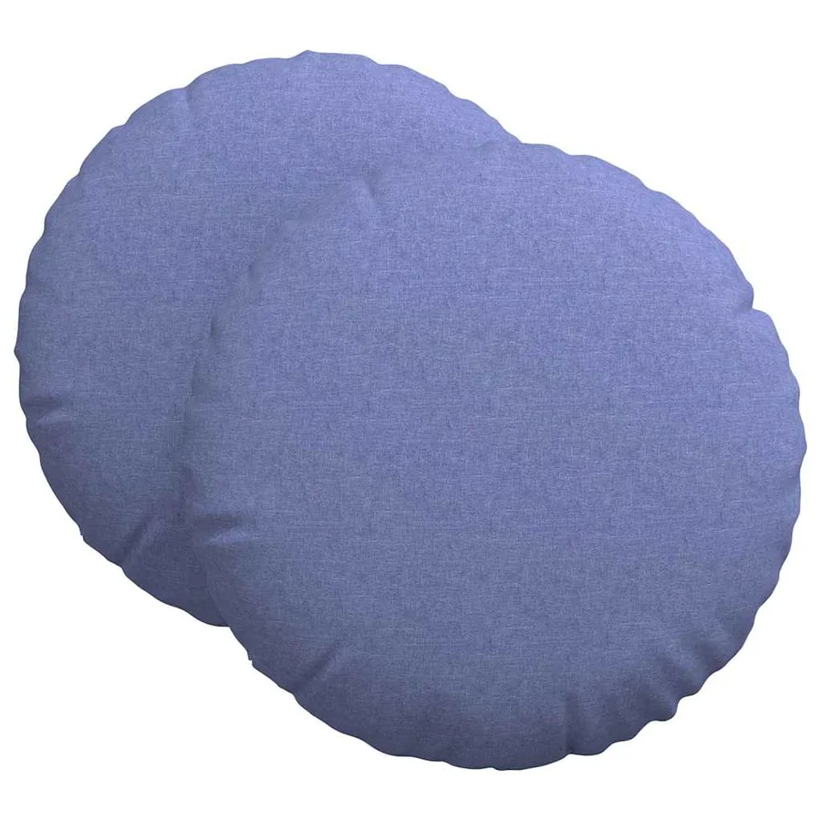 Coussins de siège 2 pcs Bleu denim Ø80 x 29 cm tissu - 2