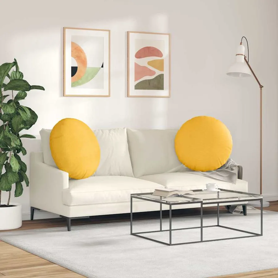 Coussins de siège 2 pcs Jaune clair Ø 80 cm - 4