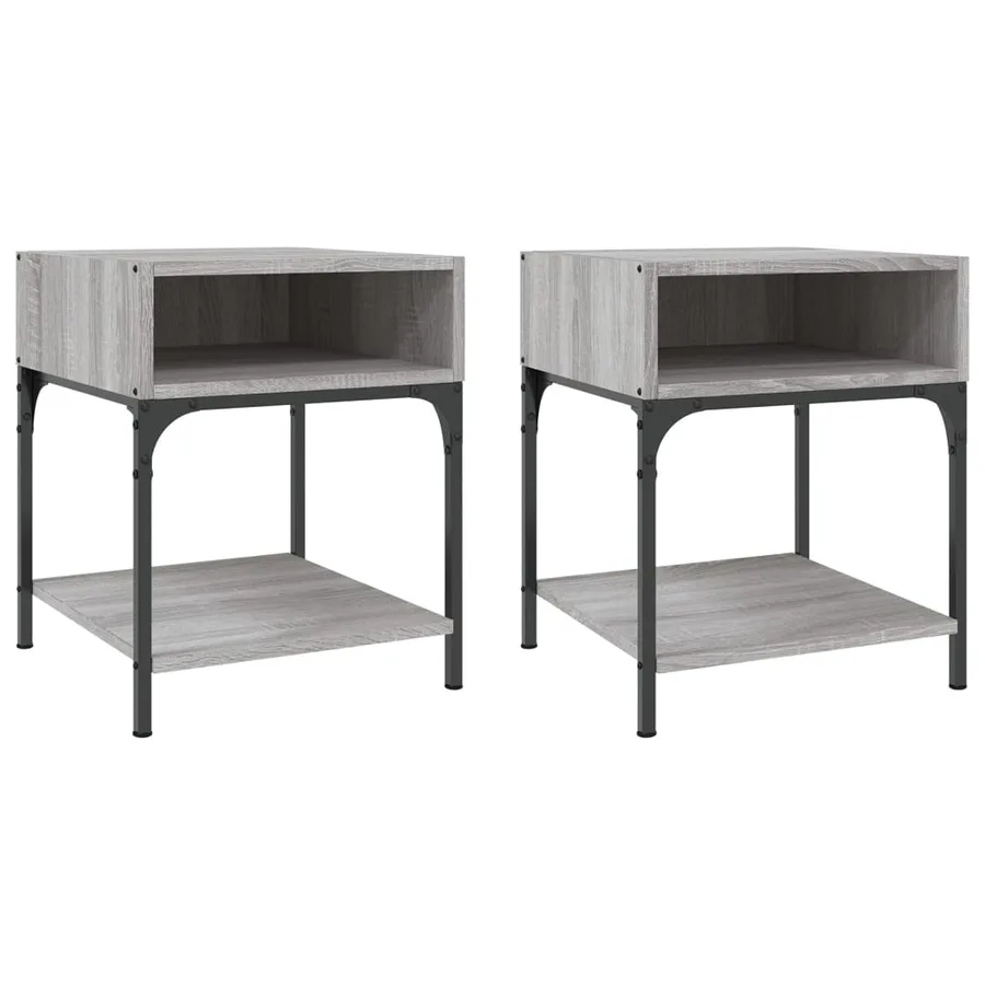 Tables de chevet 2 pcs sonoma gris 40x41x50 cm bois ingénierie - 2