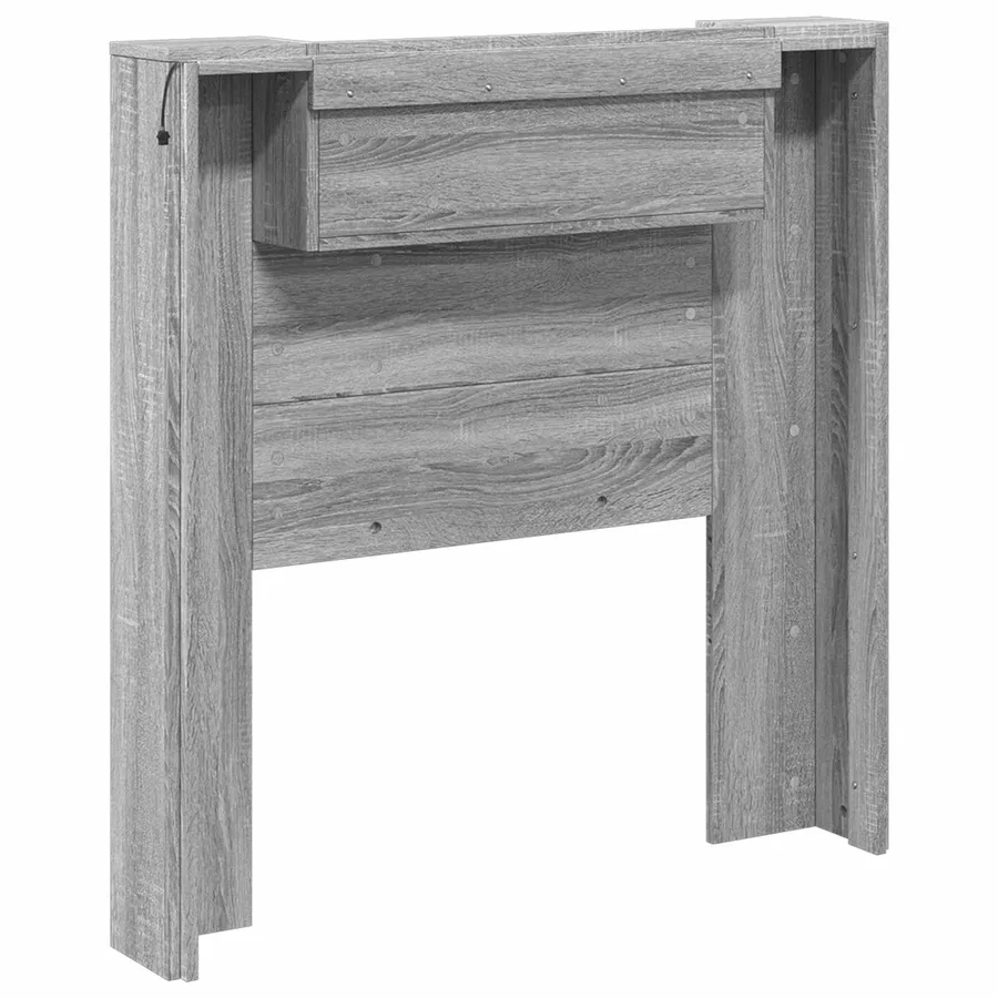 Tête de lit de rangement avec LED Sonoma gris Bois d'ingénierie - 7