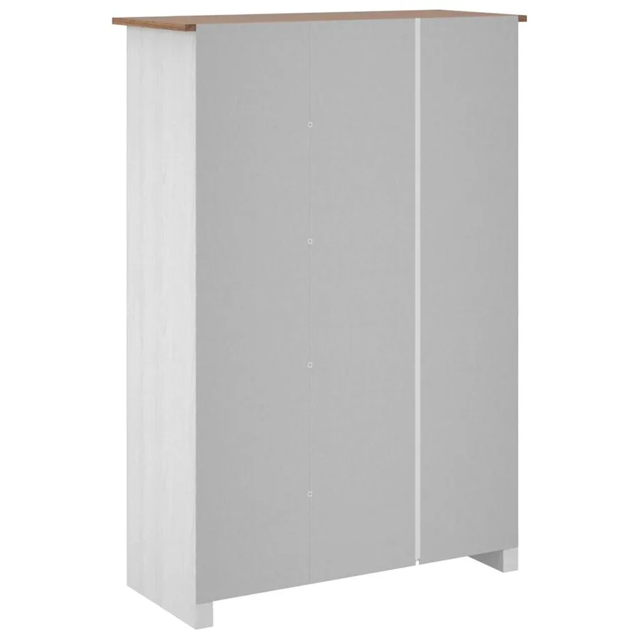Garde-robe 3 portes Blanc 118x50x171,5cm Pin Assortiment Panama - 7